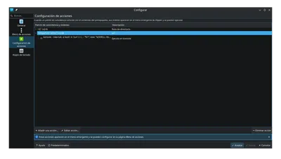 Configurar una acción en Klipper