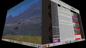 Linux mostrando el escritorio con Compiz